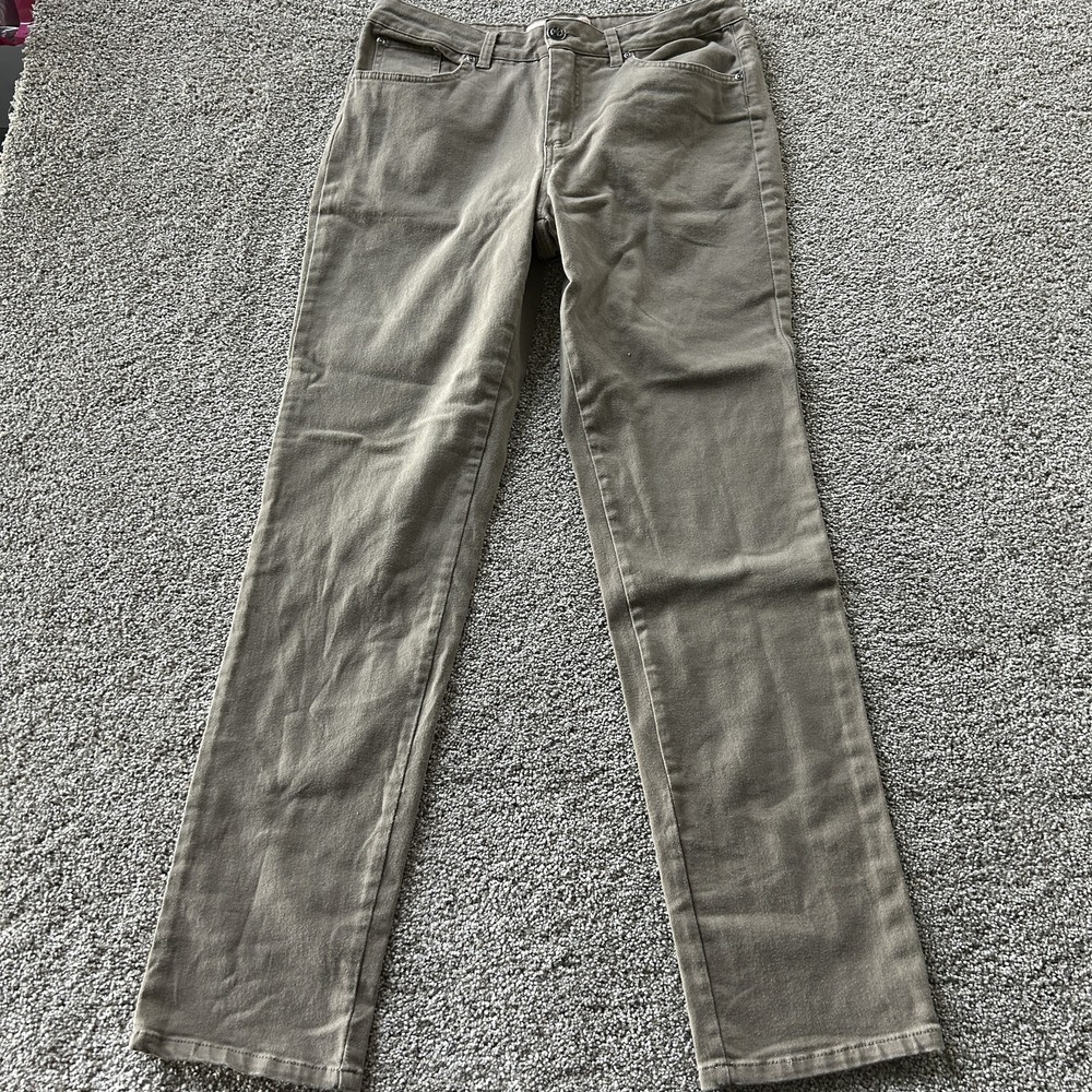 Faded Glory Classic Straight Jeans Womens 12 Tall Beige Driftwood Stretch Denim